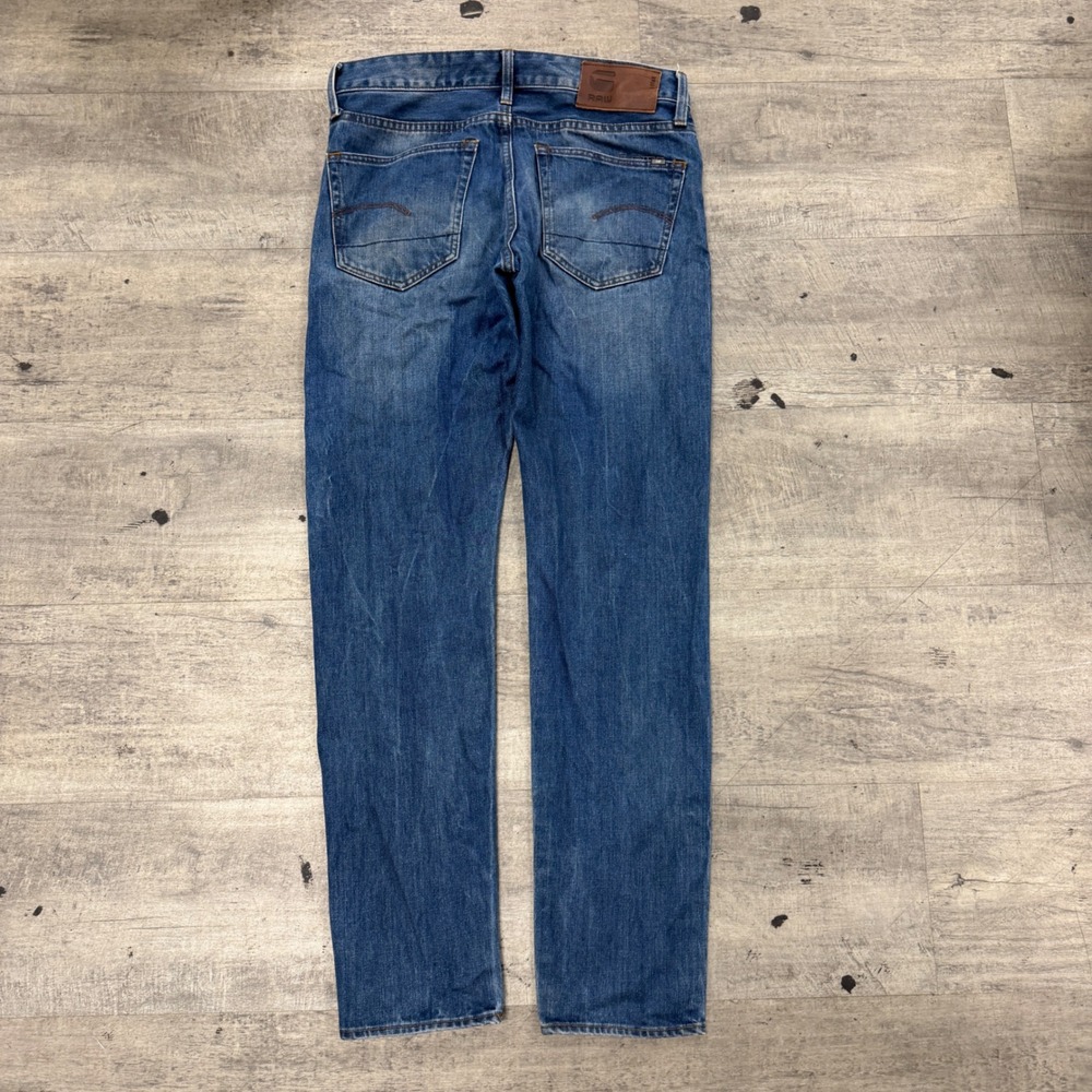 G-Star Raw Jeans Mens 31x32 Blue 3301 Slim Fit Medium Wash‎ Denim Casual